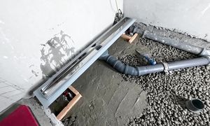 Душевой поддон под плитку своими руками. Установка линейного трапа.#4