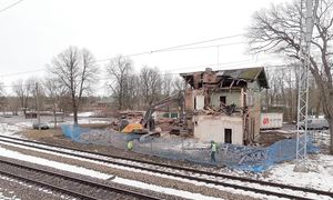 Таймлапс Снос старого здания вокзала Килтси  Timelapse Demolition of Kiltsi old station building