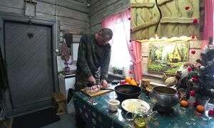 ТЕПЛО ОКНА  ЛЕСНОЙ ИЗБУШКИ . ЖИЗНЬ в ЛЕСУ на ОДИНОКОМ ХУТОРЕ . №375